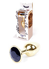 Metalowy korek analny z kryształem Boss Jewellery Gold Plug, 7 cm (czarny) Metalowy korek analny z kryształem Boss Jewellery Gold Plug, 7 cm (czarny)