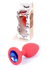Silikonowy korek analny z kryształem Boss Silikon Plug Jewellery Red Small, 7 cm (niebieski) Silikonowy korek analny z kryształem Boss Silikon Plug Jewellery Red Small, 7 cm (niebieski)