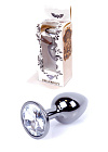 Metalowy korek analny z kryształem Boss Jewellery Dark Silver PLUG Clear, 7 cm (przezroczysty) Metalowy korek analny z kryształem Boss Jewellery Dark Silver PLUG Clear, 7 cm (przezroczysty)