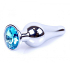Metalowy korek analny z kryształem Boss Jewellery Silver Butt Plug Light, 9,5 cm (niebieski) Metalowy korek analny z kryształem Boss Jewellery Silver Butt Plug Light, 9,5 cm (niebieski)