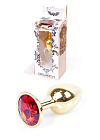 Metalowy korek analny z kryształem Boss Jewellery, 7 cm (czerwony) Metalowy korek analny z kryształem Boss Jewellery, 7 cm (czerwony)