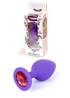 Silikonowy korek analny z kryształkiem Boss Jewellery Purple Medium Red Diamond, 8 cm (czerwony) Silikonowy korek analny z kryształkiem Boss Jewellery Purple Medium Red Diamond, 8 cm (czerwony)