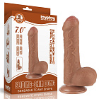 Dildo LoveToy Sliding-Skin Dual Layer Dong 7", 18,3 cm (brązowy) Dildo LoveToy Sliding-Skin Dual Layer Dong 7", 18,3 cm (brązowy)