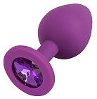 Korek analny z kryształem Colorful Joy Jewel Medium, 8 cm (fioletowy) Korek analny z kryształem Colorful Joy Jewel Medium, 8 cm (fioletowy)