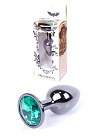 Metalowy korek analny z kryształem Boss Jewellery, 7 cm (zielony) Metalowy korek analny z kryształem Boss Jewellery, 7 cm (zielony)