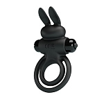 Pierścień wibracyjny Pretty Love Vibro Penis Ring Bunny III, 9,7 cm (czarny)