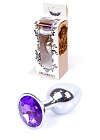 Metalowy korek analny z kryształem Boss Jewellery, 7 cm (fioletowy) Metalowy korek analny z kryształem Boss Jewellery, 7 cm (fioletowy)